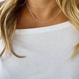 Rose Chain Necklace, Silver