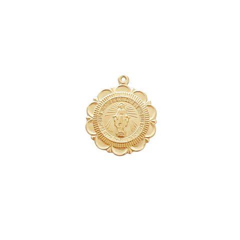 Scalloped Miraculous Mary Charm