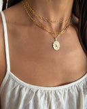 Oval Scallop Initial Necklace
