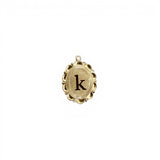 Oval Scalloped Initial Charm