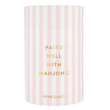 Gold Foil Stemless Wine Glass - Pairs Well with Mahjong