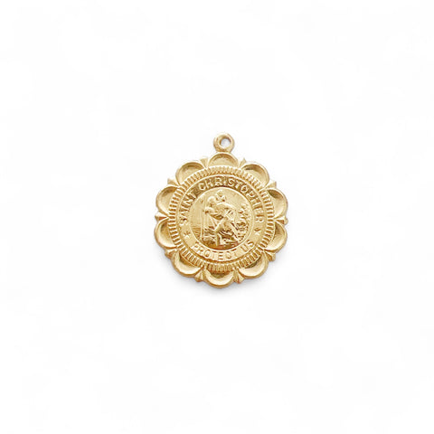 Scalloped St. Christopher Charm