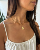 Oval Scallop Initial Necklace