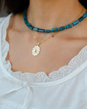 Oval Scallop Initial Necklace