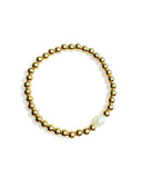 Solitaire Pearl Stretch Bracelet