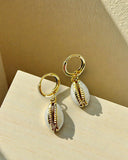 Cowrie Shell Hoops