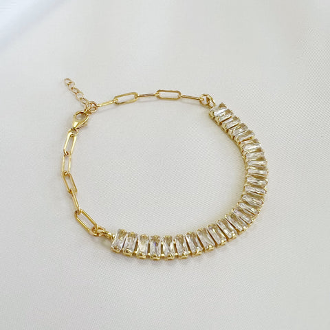 Allie Baguette Gold Filled Bracelet