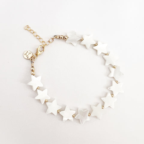 Gold Star Pearl Bracelet