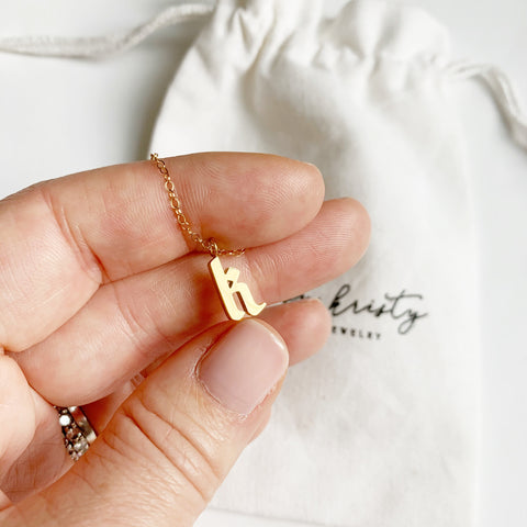 Old School Initial Necklace